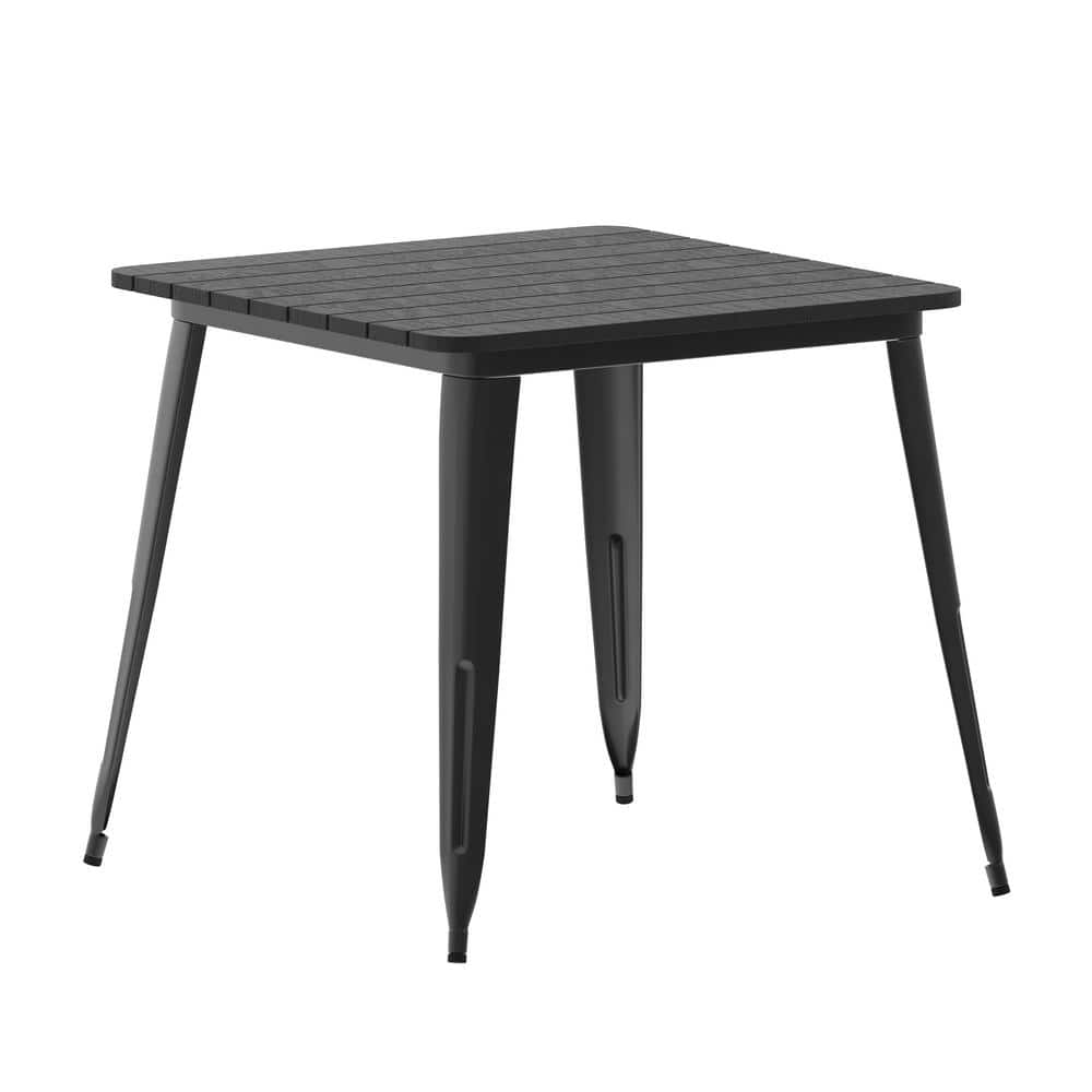 32 in. Square Black Plastic 4 Leg Dining Table with Steel Frame (Seats 4) price history on PriceWatchPro