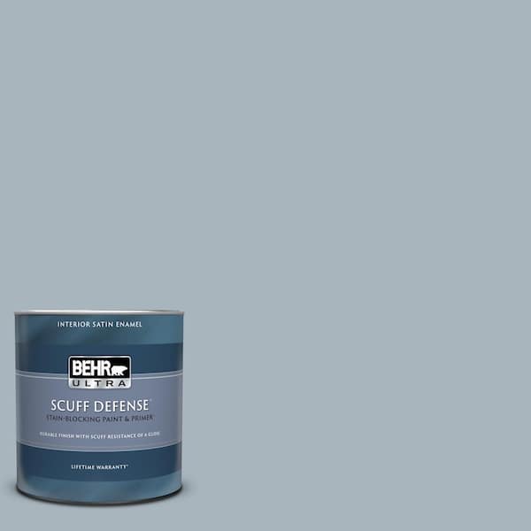 BEHR ULTRA 1 qt. #MQ5-23 Intercoastal Gray Extra Durable Satin Enamel Interior Paint & Primer