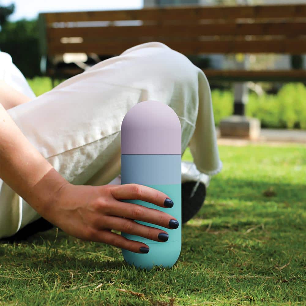 Pastel Teal and Lavender Stainless Steel Thermal Bottle