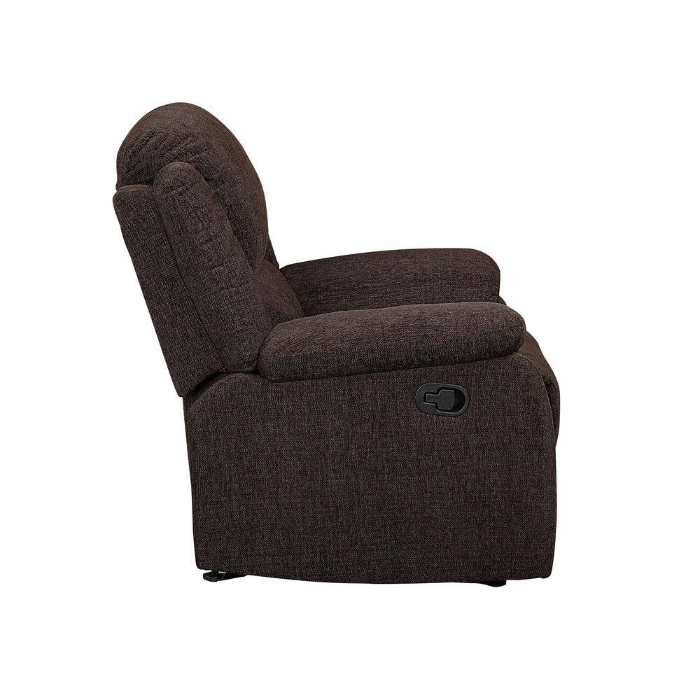 Brown Velvet Recliner with Wood Frame