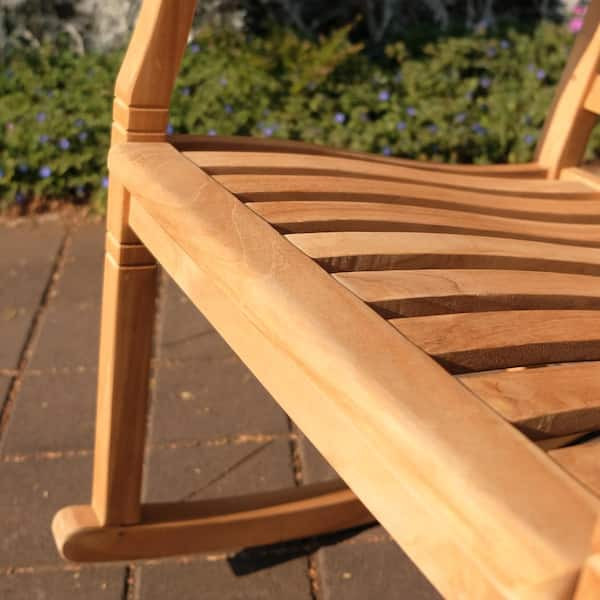 cambridge casual heaton teak wood outdoor loveseat rocking chair