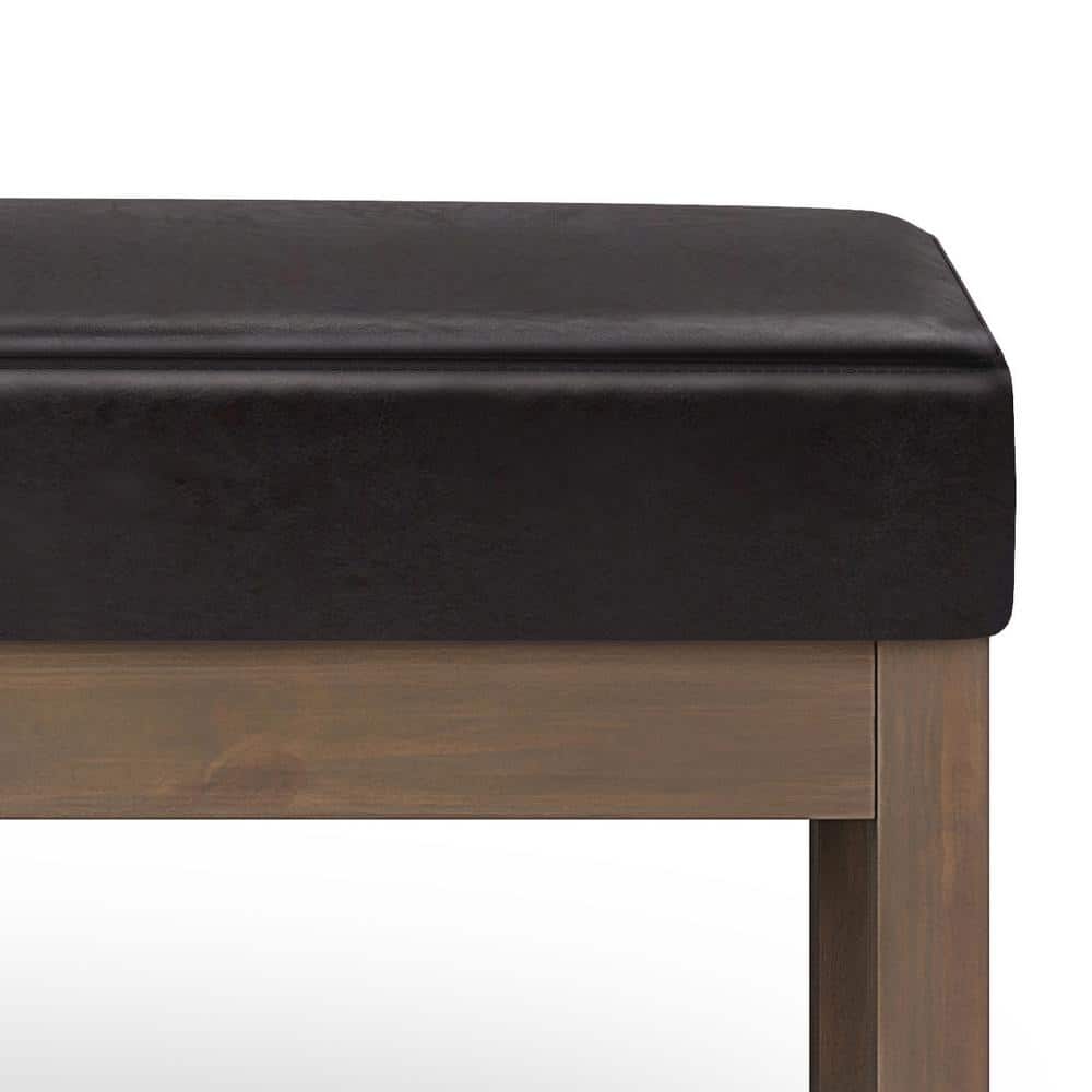 Milltown Tanners Brown Faux Leather Narrow Profile Ottoman