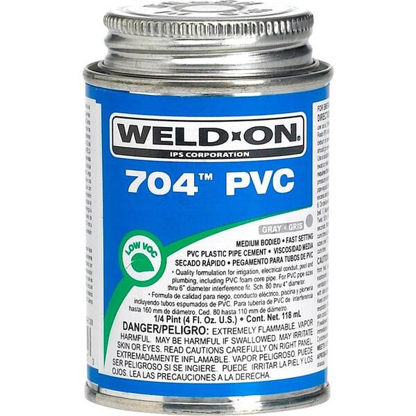 Weld-On 8 oz. PVC 704 Medium Cement in Gray