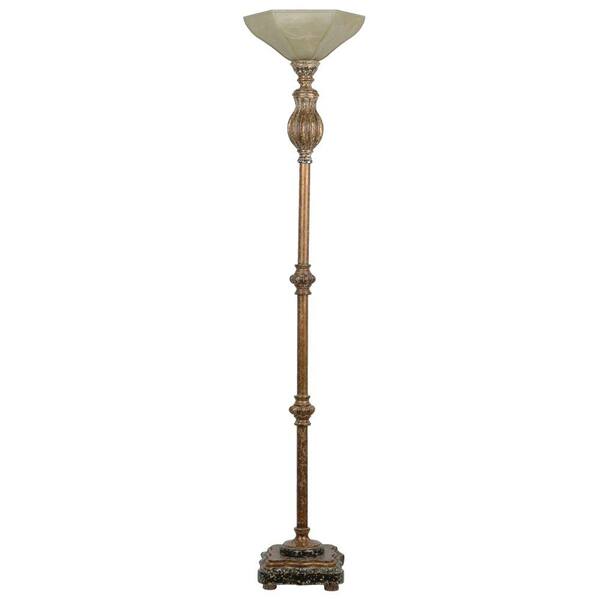 Absolute Decor 73.25 in. Italian Bronze Torchiere Floor Lamp-DISCONTINUED