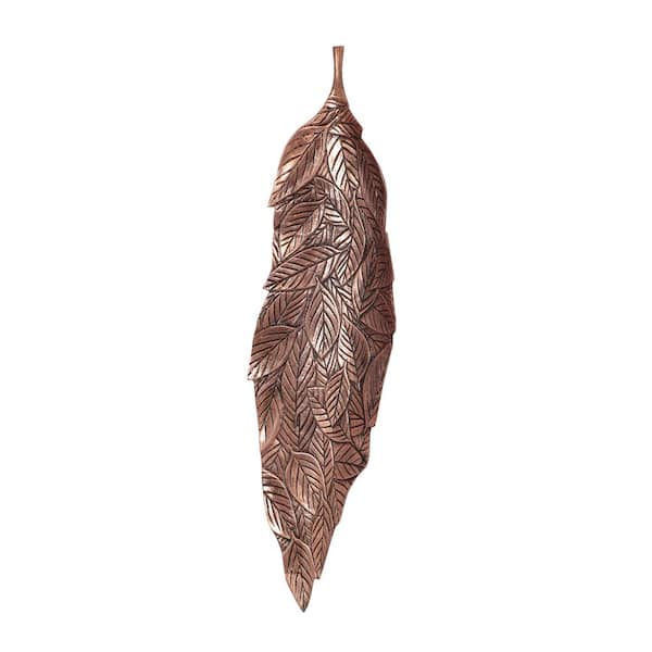 Vsmile Leaf Wall Decor, Aluminum Structure Raw Copper Finish with Rust Resistant Wall Decor