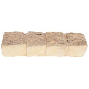 17 in. x 4 in. x 4 in. Concrete Tumbled Edging Tan Edging Pack-(18-Pack)
