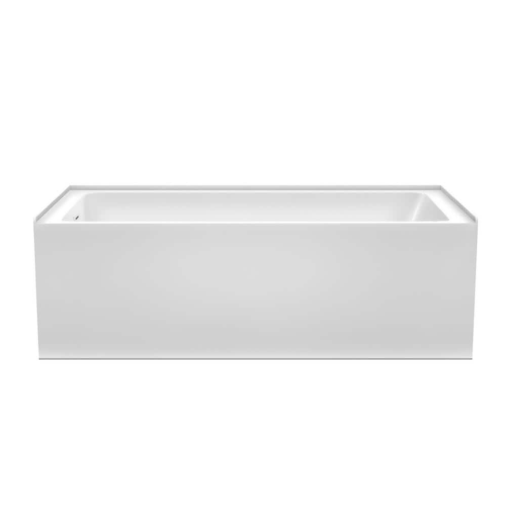 Grayley 66'' White Acrylic Alcove Soaking Bathtub