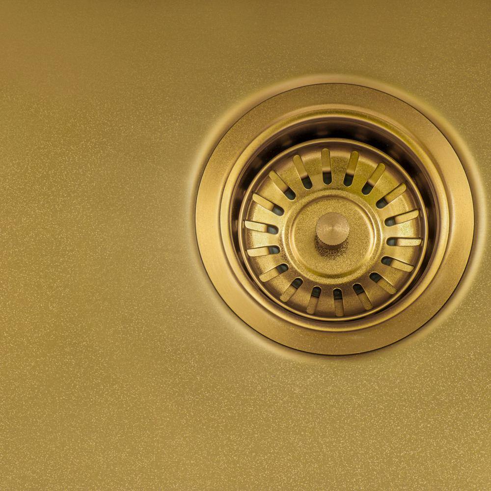 Ruvati 15" Matte Gold Stainless Steel Drop-In Bar Sink