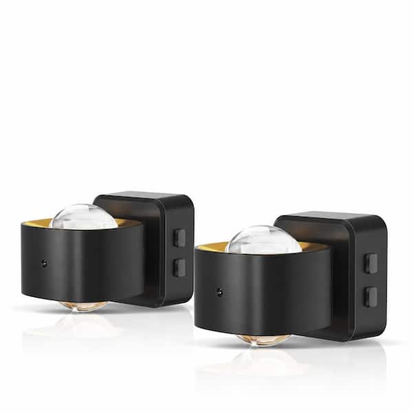 2-Pack Plug-In Color-Changing LED Night Light Projector, Dusk-to-Dawn, 180-Degree Rotating, RGB 8-Color