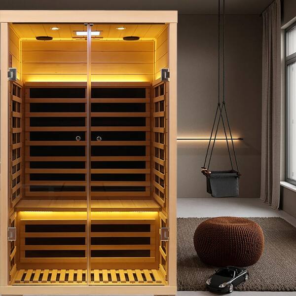 Xspracer Moray 1-2 Person Indoor Hemlock Infrared Sauna With 7 Far ...