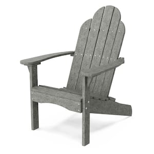 Classic Dark Gray Plastic Outdoor Adirondack Chair