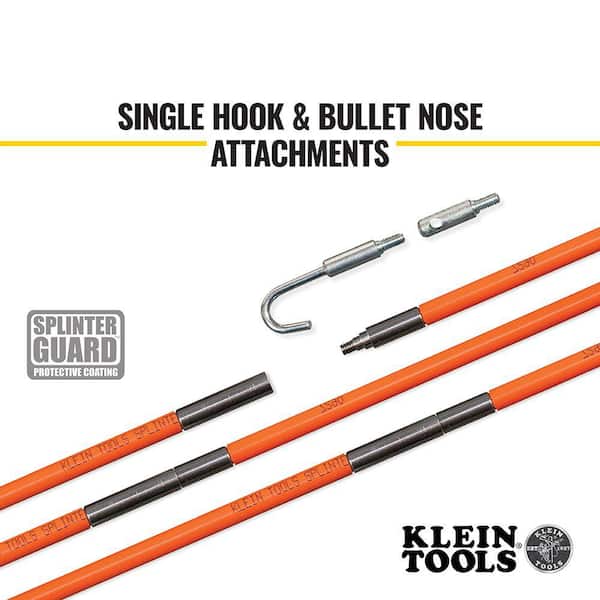 Hand Tool Fiberglass Push/Pull Wire/Cable Glow Fishing Rod Fish Rod Kit 24 ft 