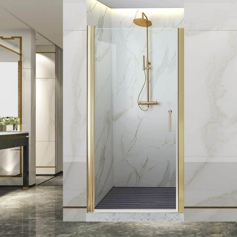 Lonni 36-37.9 in.W x 72 in. H Pivot Swing Frameless Shower Door