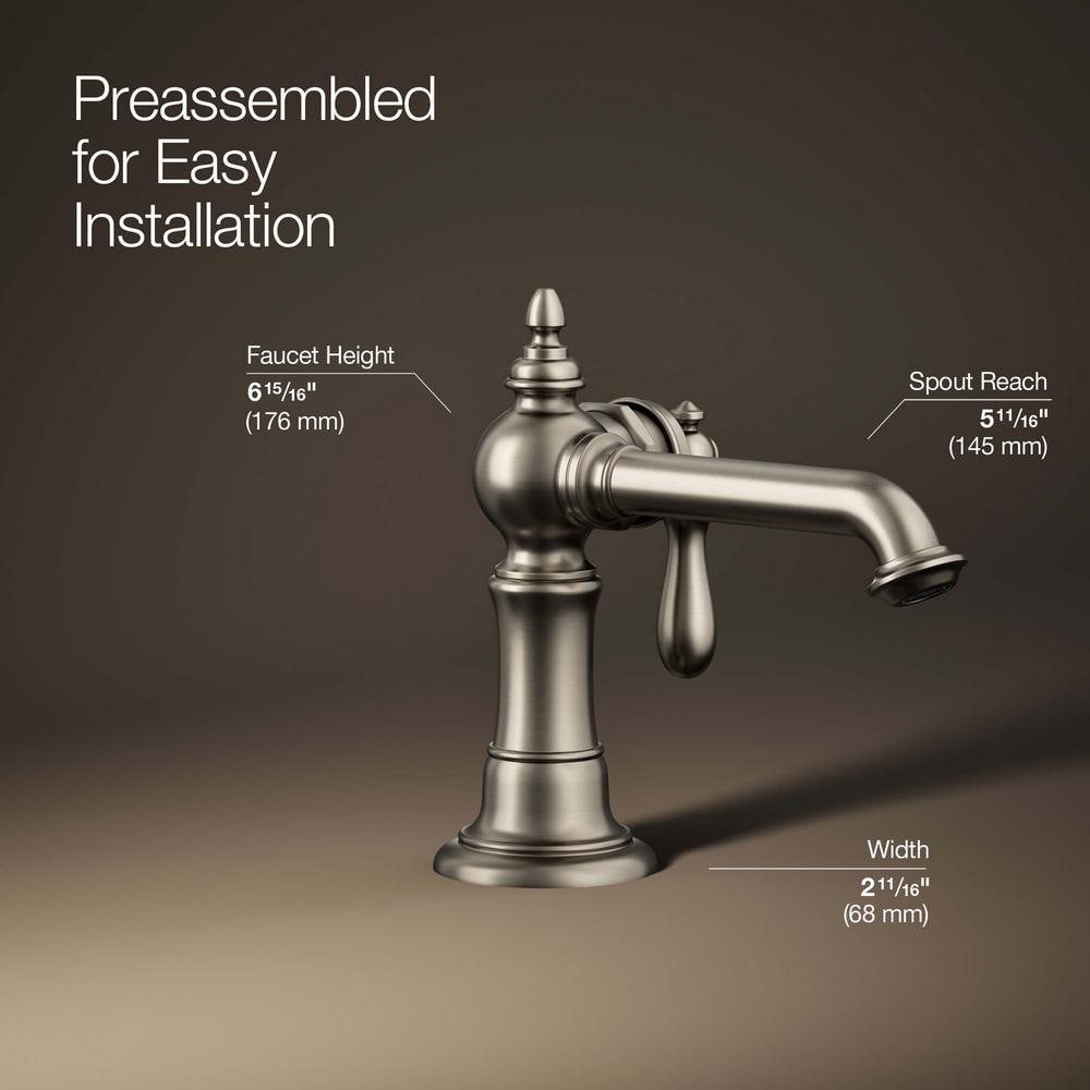 Artifacts Vibrant Brushed Nickel Single-Hole Bathroom Faucet