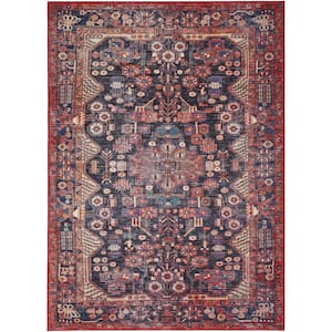Fulton Red 5 ft. x 7 ft. Vintage Persian Traditional Area Rug