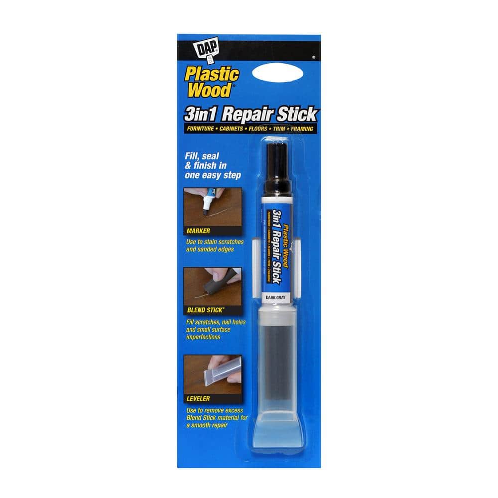 PLASTIC WOOD 3 IN 1 REPAIR STICK Wood Marker DARK GREY 0.4 oz (Case of 6)