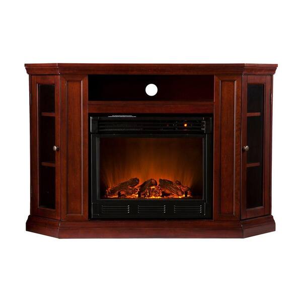 Southern Enterprises Claremont 48 in. Convertible Media Console Electric Fireplace in Cherry