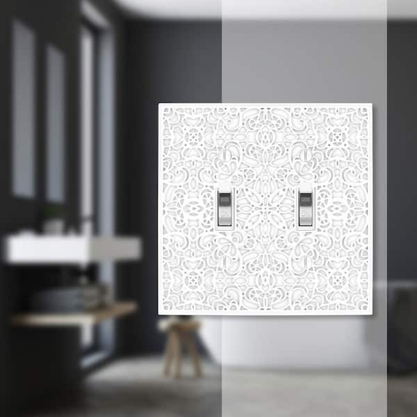 Momfort 2 Gang Toggle Metal Wall Plate - White