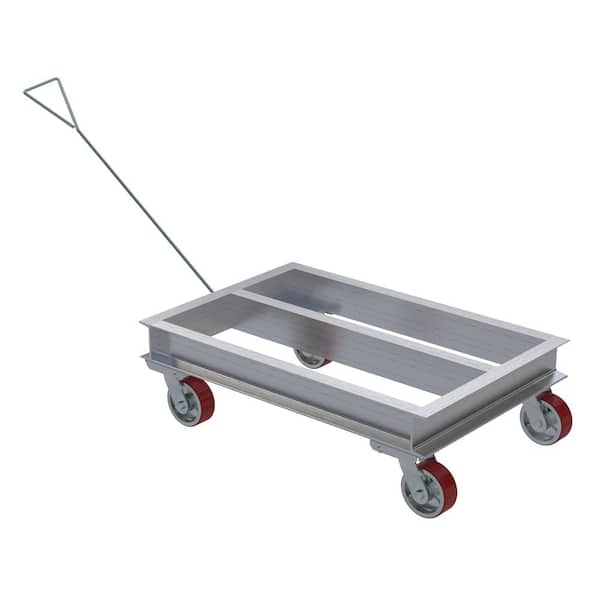 Vestil 24 in. x 42 in. 900 lbs. Capacity Silver Aluminum Channel Dolly with Handle