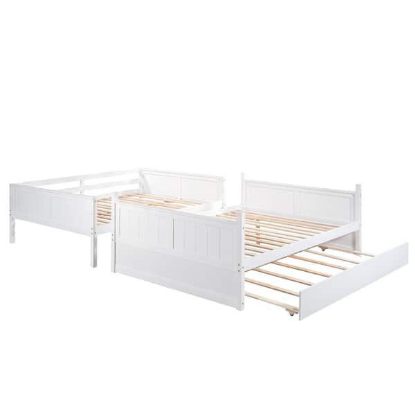 Harper & Bright Designs White Full Over Full Bunk Bed with Twin