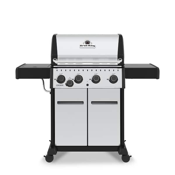 Crown S 440 4-Burner Natural Gas Grill in Stainless Steel with Side Burner