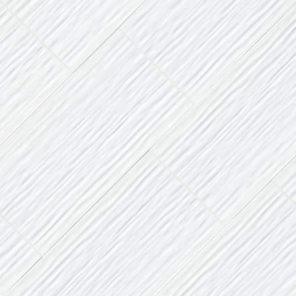 MSI Dymo White Stripe 12 in. x 24 in. Glossy Ceramic Wall Tile (16 sq. ft. / case)
