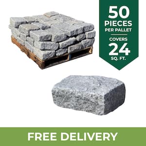 Cobblestone 10 in. x 7 in. x 4 in. Gray Granite Edger Kit (50 Piece/41 Lin Ft)