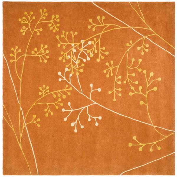SAFAVIEH Soho Rust 8 ft. x 8 ft. Square Floral Area Rug