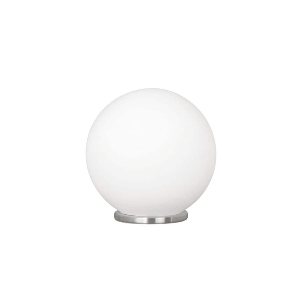 Eglo Rondo 8-Inch Silver Globe Table Lamp with Frosted Opal Shade