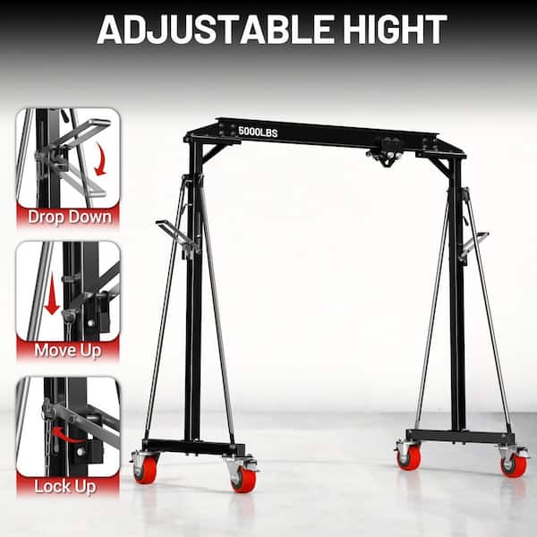 Dkenicor 2-Ton Portable Gantry Crane Adjustable Height and 8.46 ft