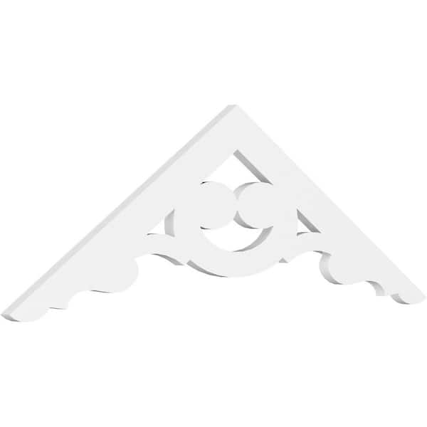 Ekena Millwork 1 in. x 48 in. x 16 in. (8/12) Pitch Robin Gable Pediment Architectural Grade PVC Moulding