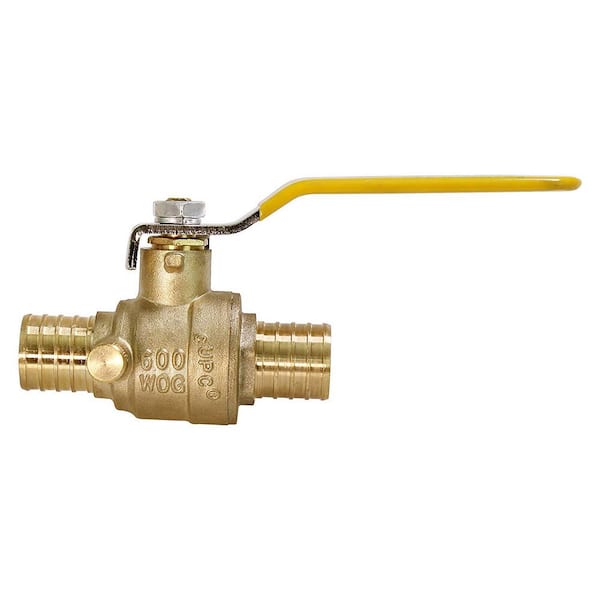 The Plumber's Choice 1 in. Full Port PEX Barb Ball Valve Water Shut Off with Drain
