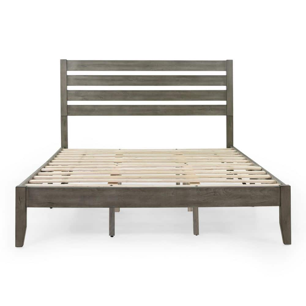 Noble House Guilford Grey and Natural Queen Bed with Headboard 67605 ...