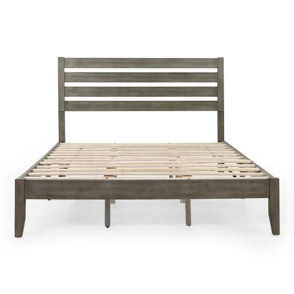 Noble House Guilford Grey And Natural Queen Bed With Headboard 67605 