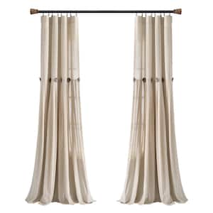 Dark Linen Linen Rod Pocket Room Darkening Curtain - 40 in. W x 95 in. L