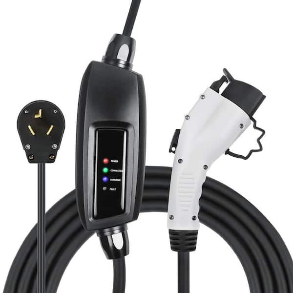 LECTRON 240-Volt 16 Amp Level 2 EV Charger with 21 ft Extension Cord J1772 Cable and NEMA 10-30 Plug Electric Vehicle Charger