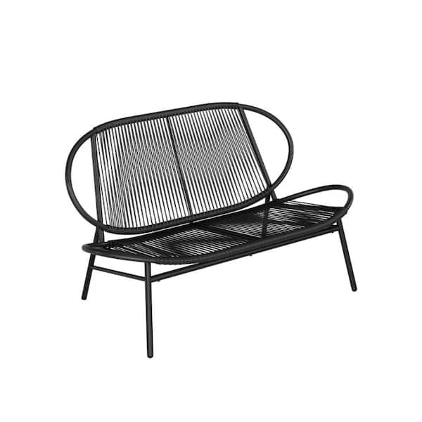 2-Seat Patio Bench Lawn Decor with Backrest