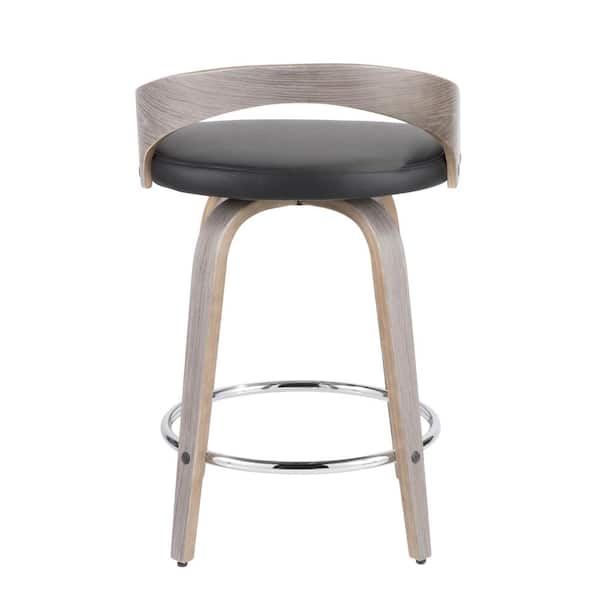 Lumisource Grotto 24 In Light Grey And, Grotto Bar Stools