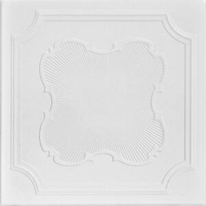 Coronado 1.6 ft. x 1.6 ft. Glue Up Foam Ceiling Tile in Plain White (21.6 sq. ft./case)