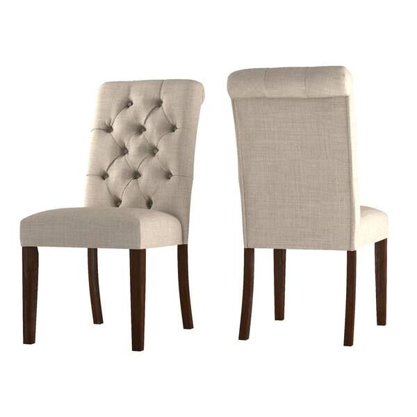 mitzi tufted linen upholstered side chair