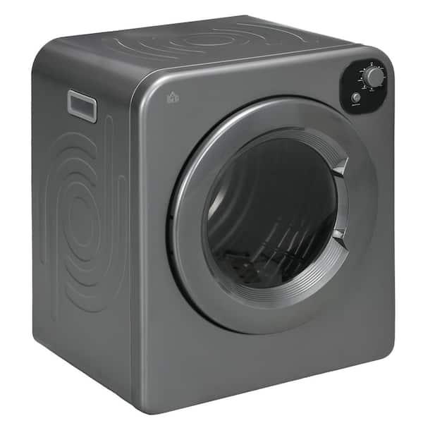3.2 cu. ft. ventless Compact Laundry Dryer with Stainless Steel Drum in Gray