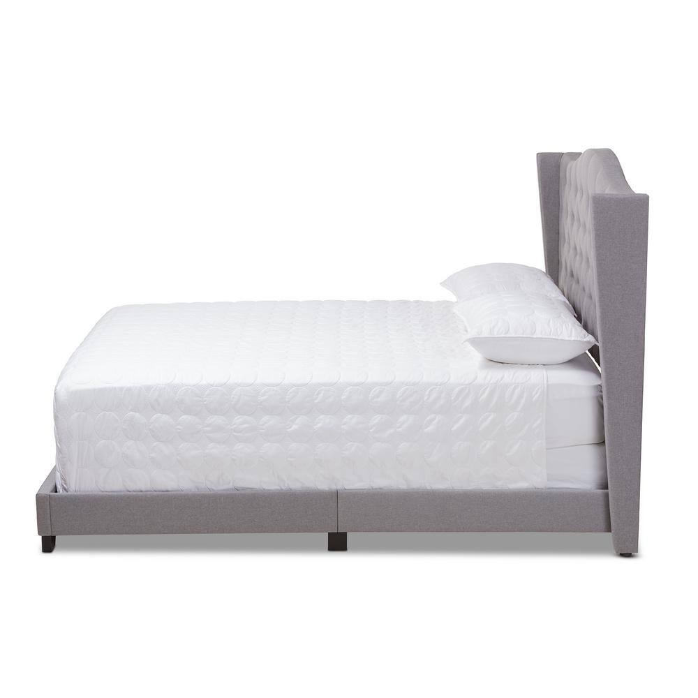 Alesha Gray Tufted Upholstered Full Size Bed with Headboard
