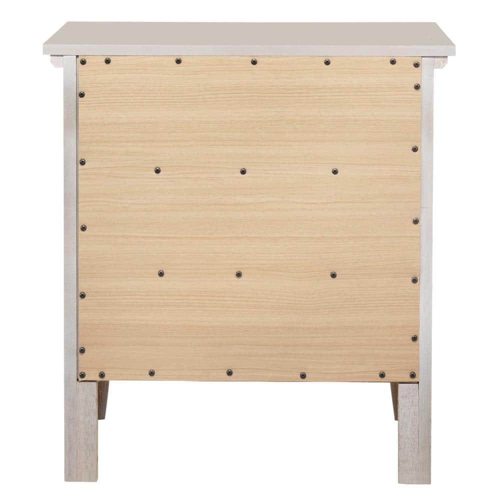 Hammond Silver Champagne 26" Wood 3-Drawer Nightstand