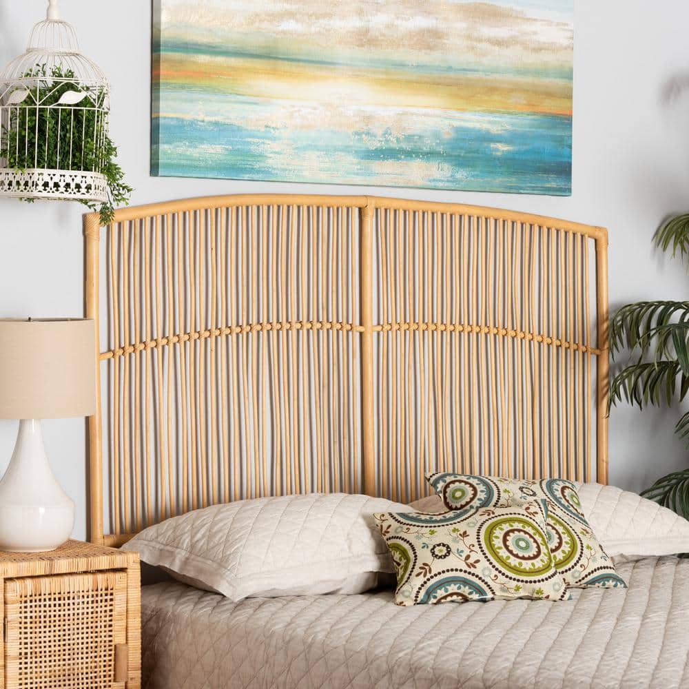 Natural Rattan Queen Size Wall-Mount Headboard