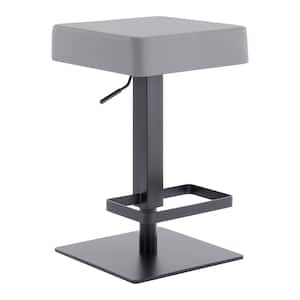 Kaylee Contemporary Swivel Bar Stool in Matte Black and Grey Faux Leather