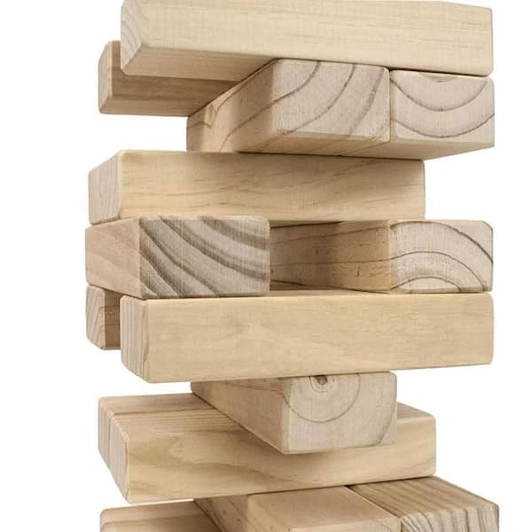 30 in. Wood Stacking Game with Pine Blocks (2-Pack)