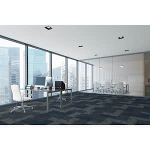 Jett Blue Residential/Commercial 24 in. x 24 Glue-Down Carpet Tile (18 Tiles/Case) 72 sq. ft.