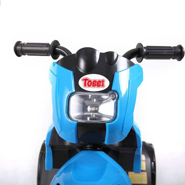TOBBI Motocicleta eléctrica para niños, 6 V, batería de 3 ruedas, color  azul, juguete de motocicleta para niños y niñas