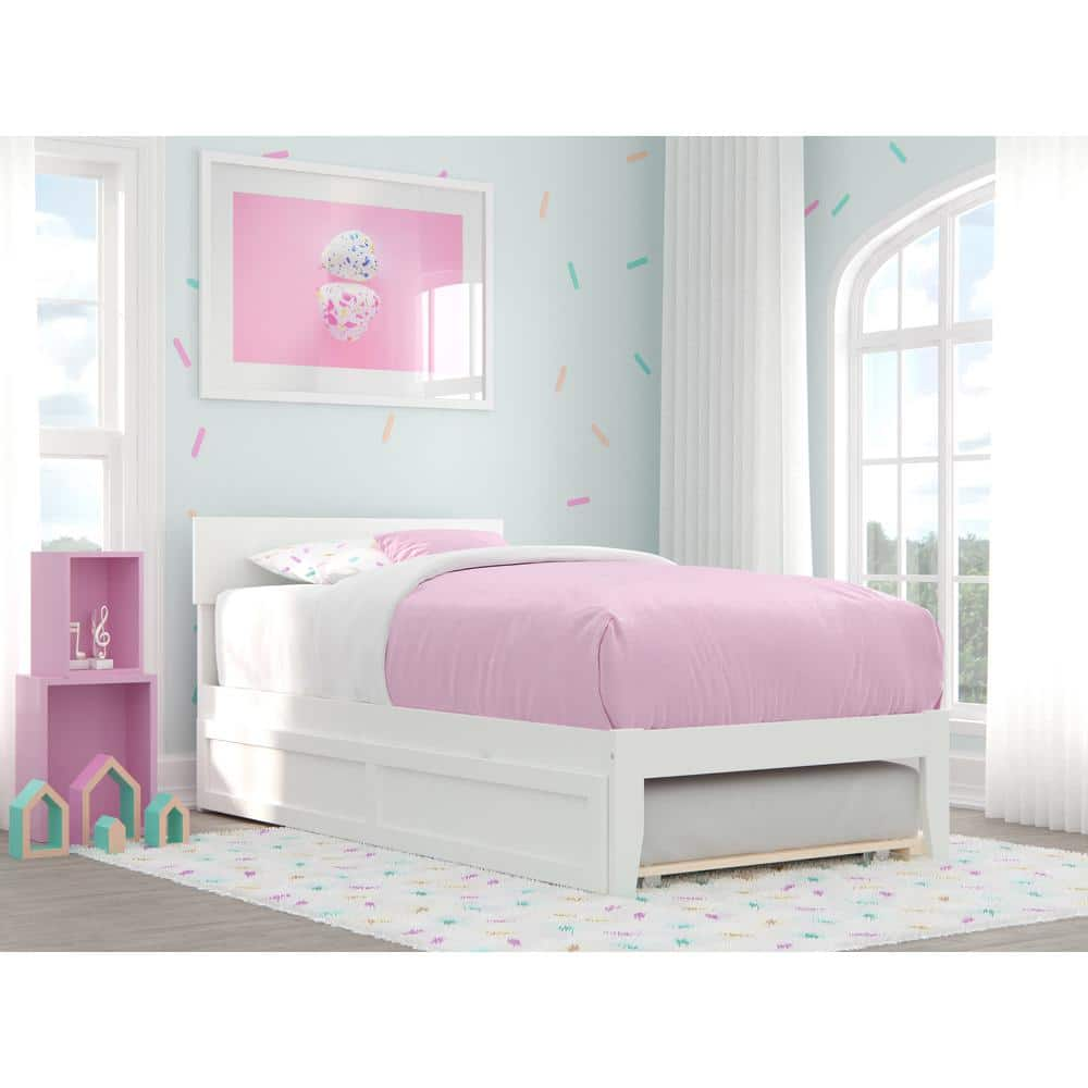 AFI Boston White Twin Bed with Twin Trundle AG8111222 - The Home Depot