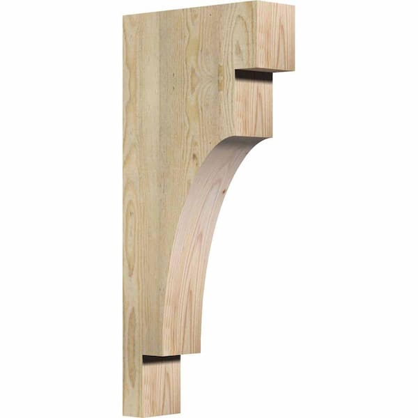 Ekena Millwork 4 in. x 12 in. x 28 in. Douglas Fir Mediterranean Rough Sawn Corbel